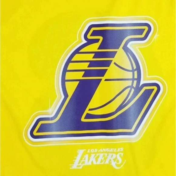 NBA Small Lebron James Yellow Los Angeles Lakers Jersey Tee Short Sleeve Crew - Picture 8 of 11